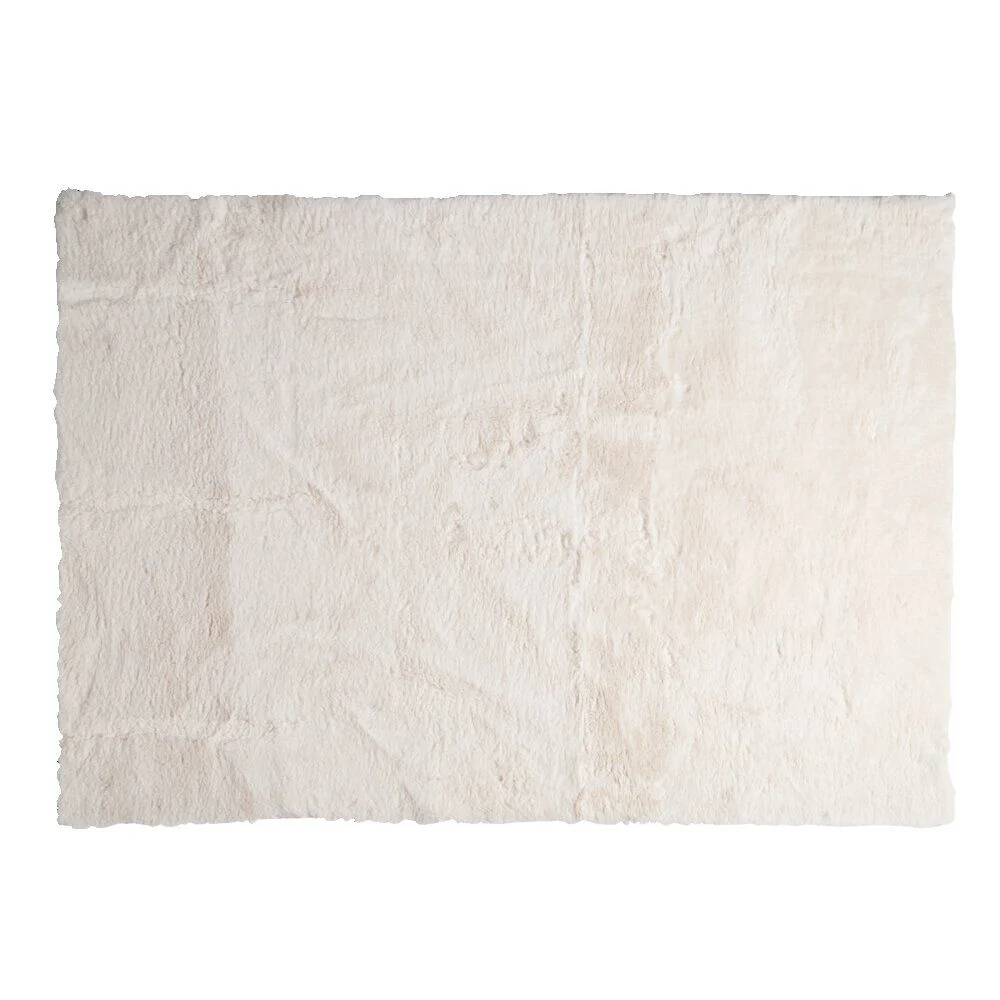 Tapis rectangulaire effet fourrure 120x170cm - 2 modèles beige ou marron