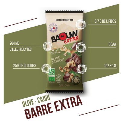 Barre énergétique Baouw Extra Olive/Cajou - 50g