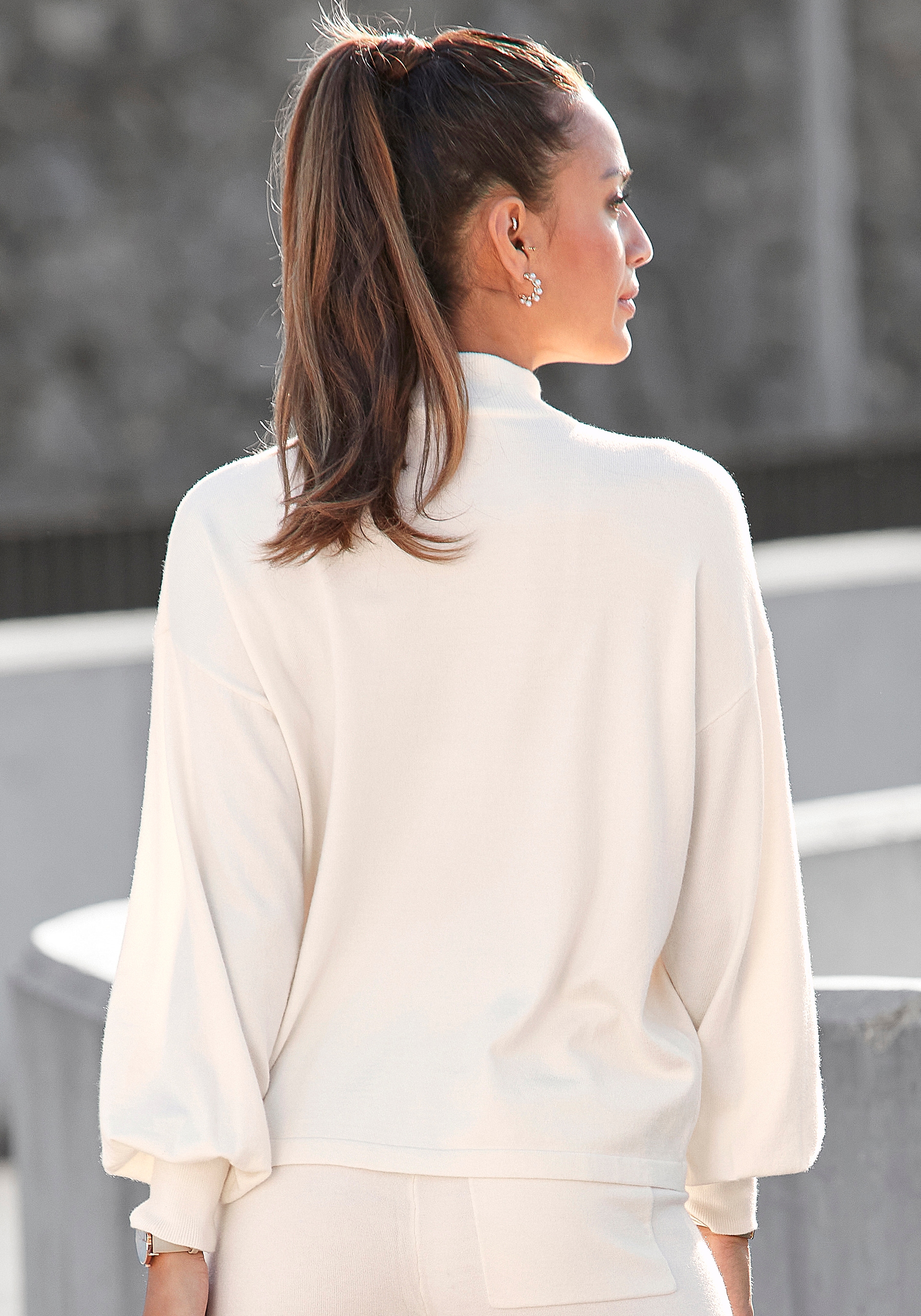 LASCANA Strickpullover , mit kleinem Stehkragen, Feinstrickpullover, casual-chic