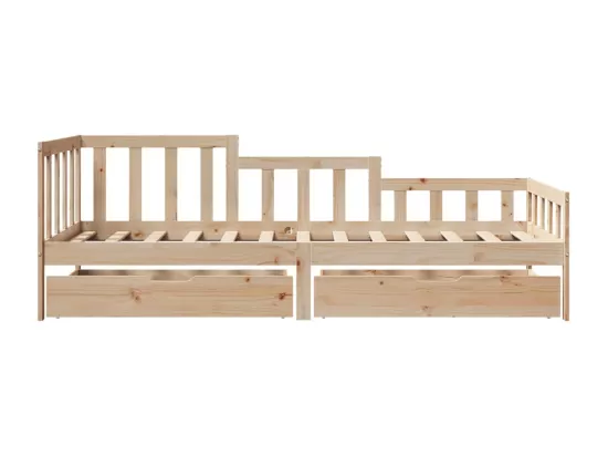 Lit de jour avec tiroirs sans matelas 80x200 cm bois massif