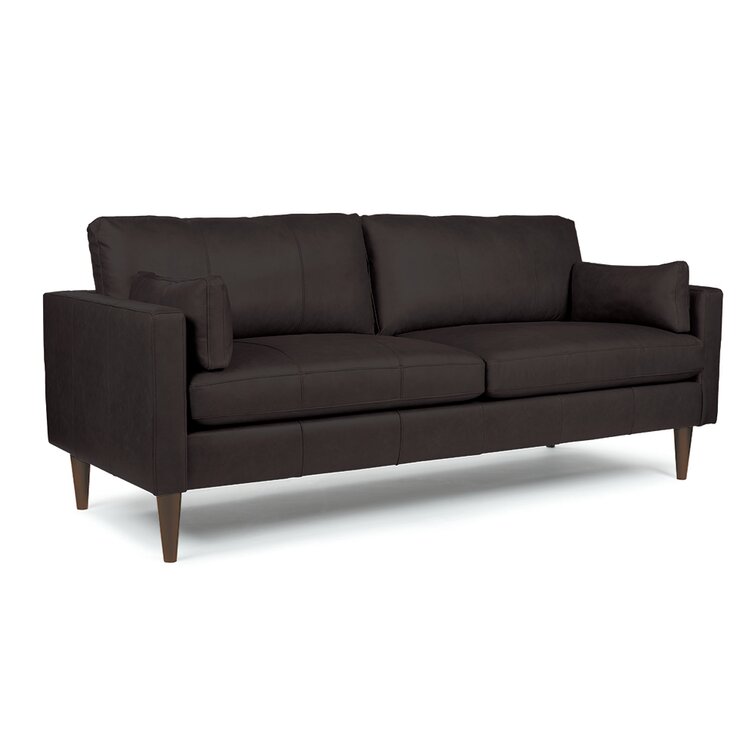 Gaia 81&rdquo; Genuine Leather Square Arm Sofa