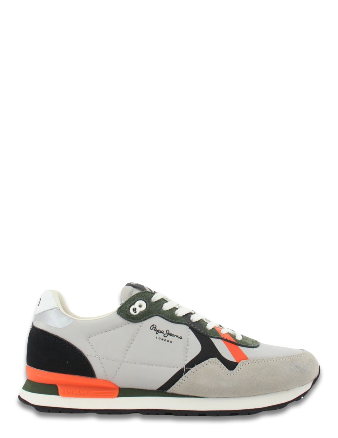 pepe jeans Baskets de ville Homme Brit Road M Gris Nylon/Daim