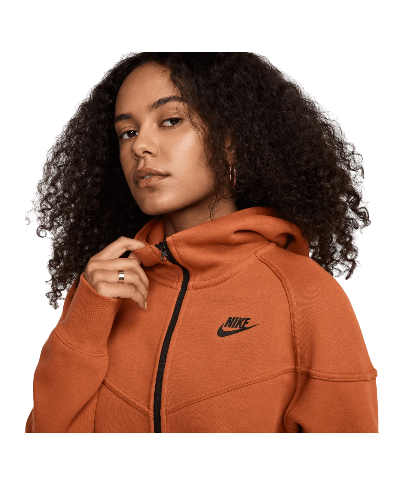 Nike Tech Fleece Windrunner Kapuzenjacke Damen Orange F825