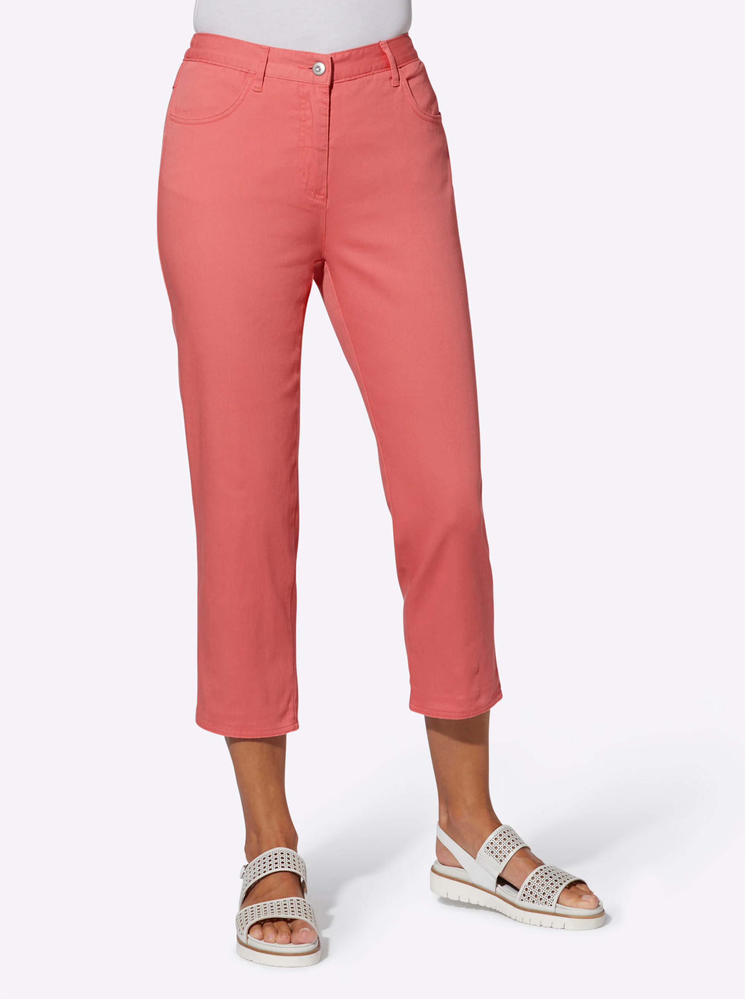 7/8-Jeans in korallenrot