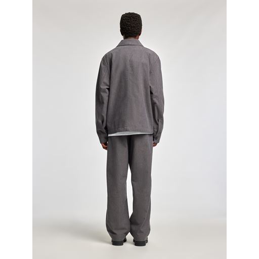 Annarr Storm Pinstripe Bukser, Dark Gull Gray, 34