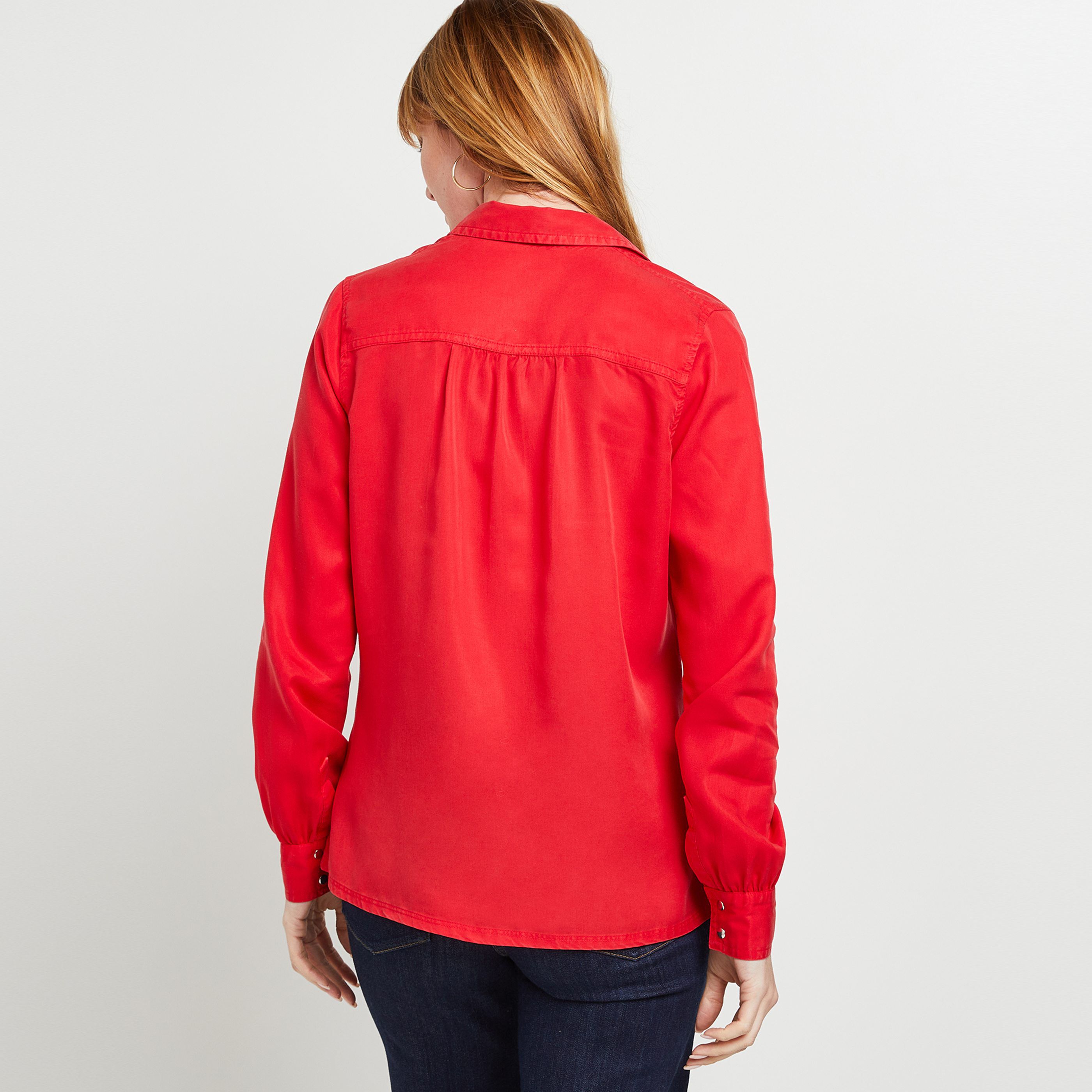 Chemise colorée femme - ROUGE