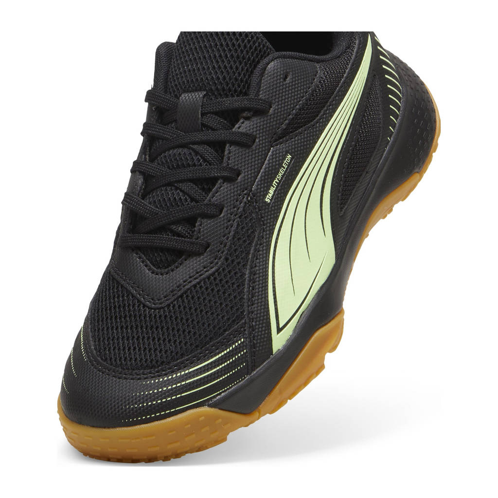 Puma Solarflash IIIjunior zaalvoetbalshcoenen zwart/felgroen