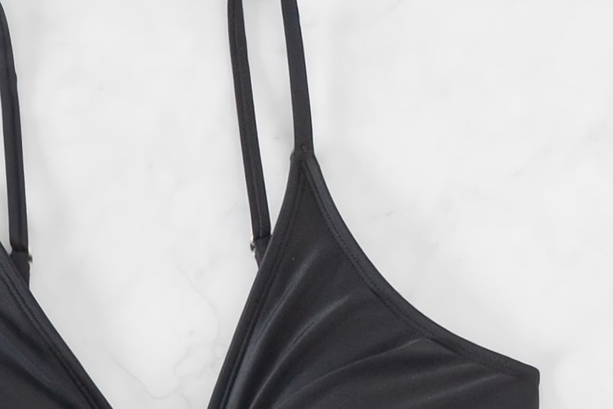 Serendo - Set: Effen geplooide bikinitop + broekje