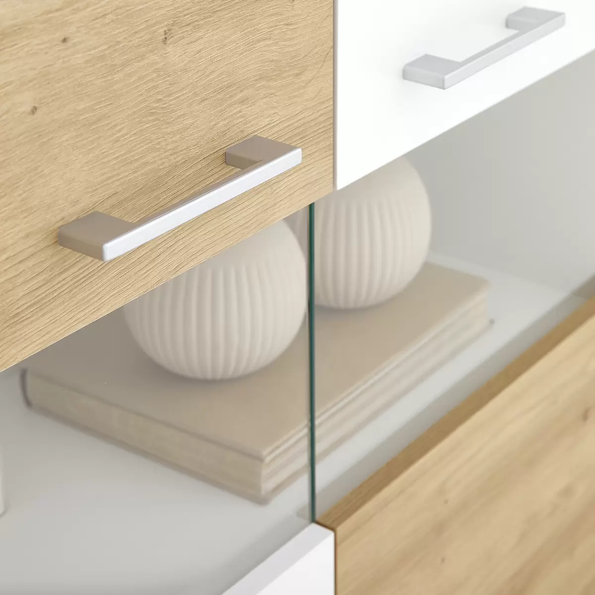 Highboard Valencia weiss,Artisan Eiche