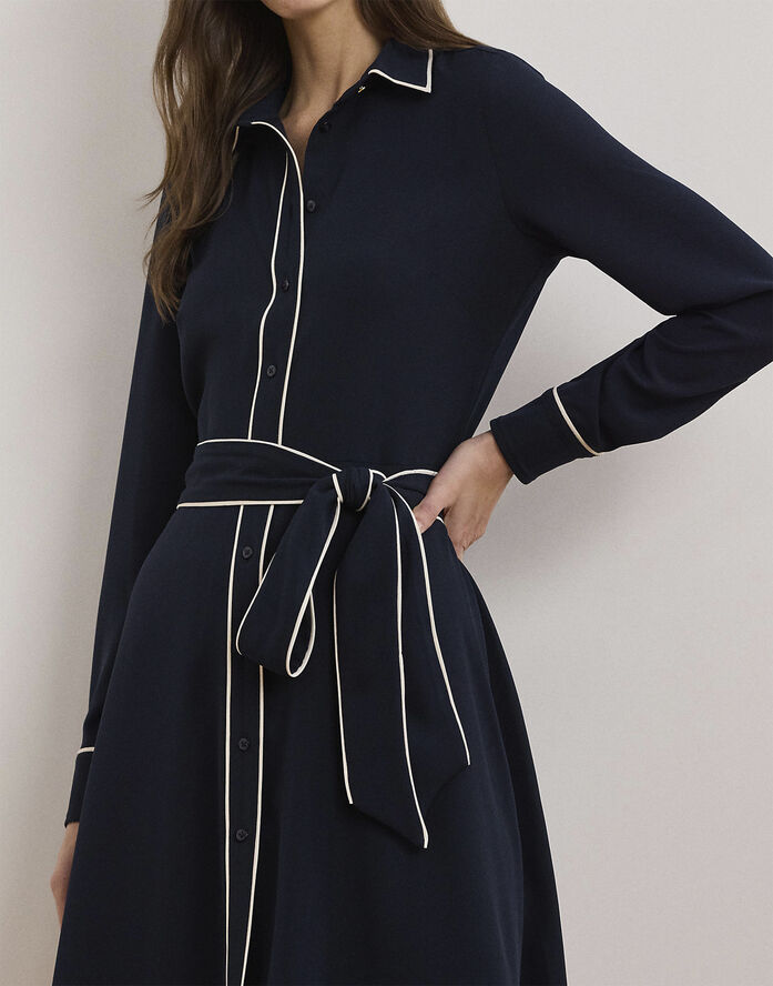 Lauren Ralph Lauren TRIPLE GGT-DRESS Lauren navy/mascarpone cream