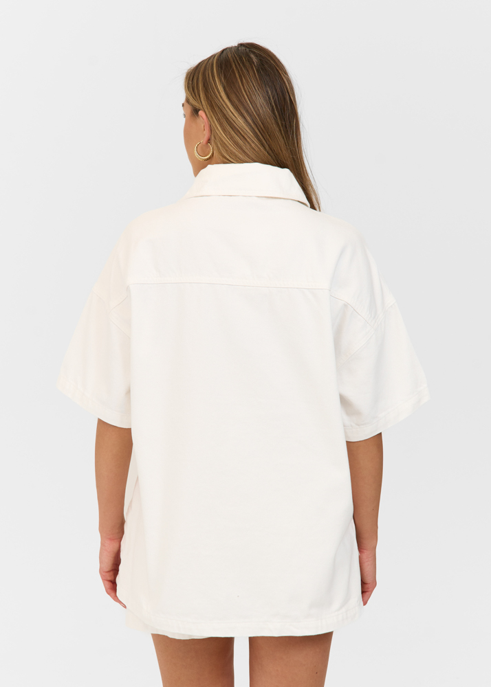 Signature denim blouse ecru