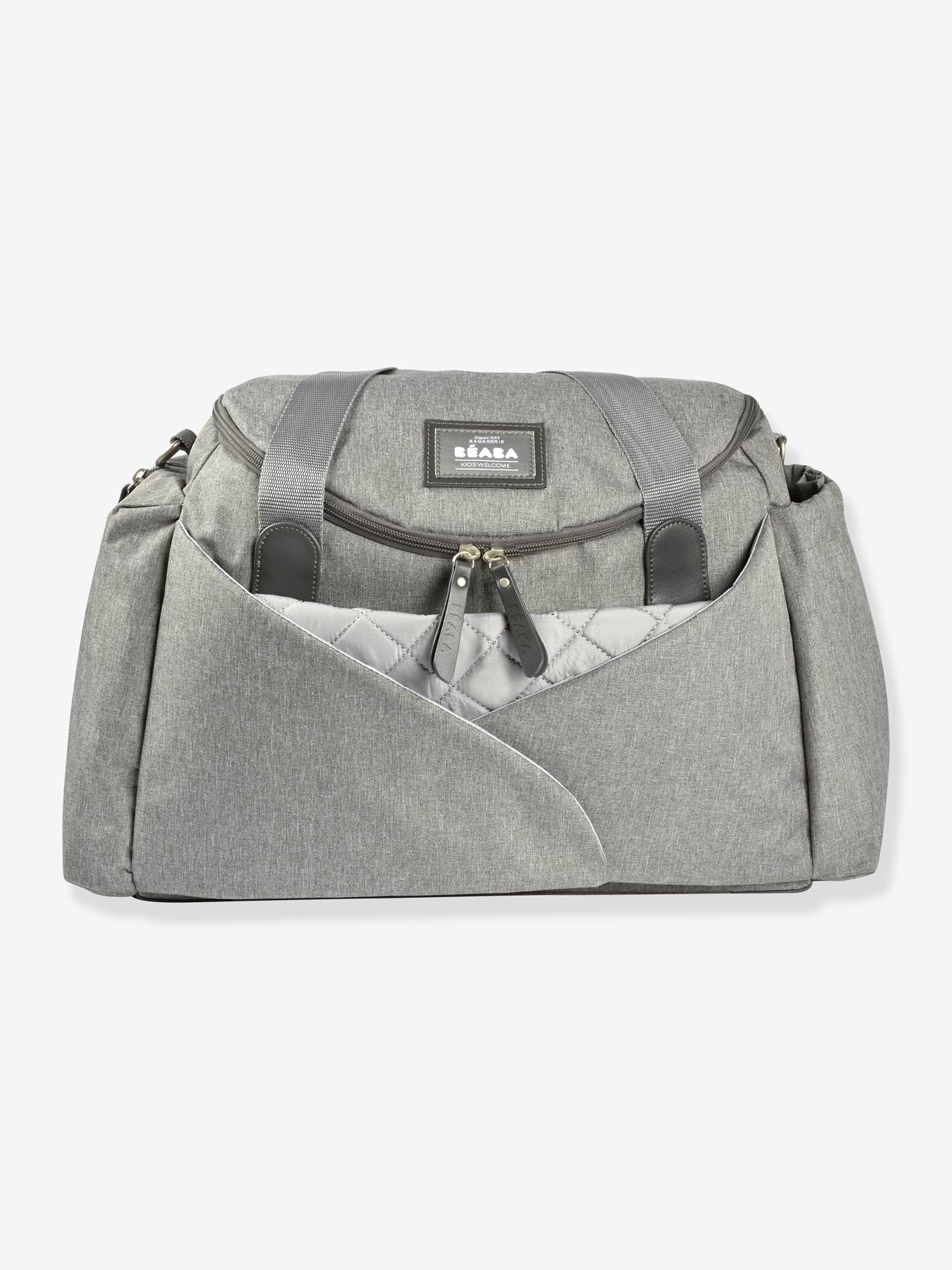 Bolsa de maternidade Sydney II BEABA, cinza claro com estampa.