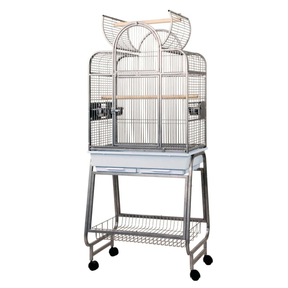 Cage pour perroquets villa bianca gris 67,7 x 51,5 x 154 cm