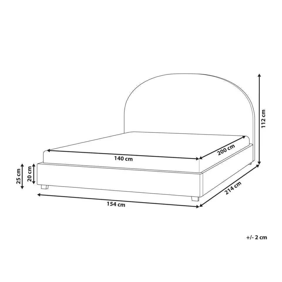 VAUCLUSE - Tweepersoonsbed - Lichtblauw - 140 x 200 cm - Stof
