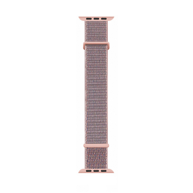 Apple Watch (49/46/45/44 mm) Nylon Ersatz Armband mit Klettverschluss (Gelenkumfang: 185-239mm) - Rosa / Grau