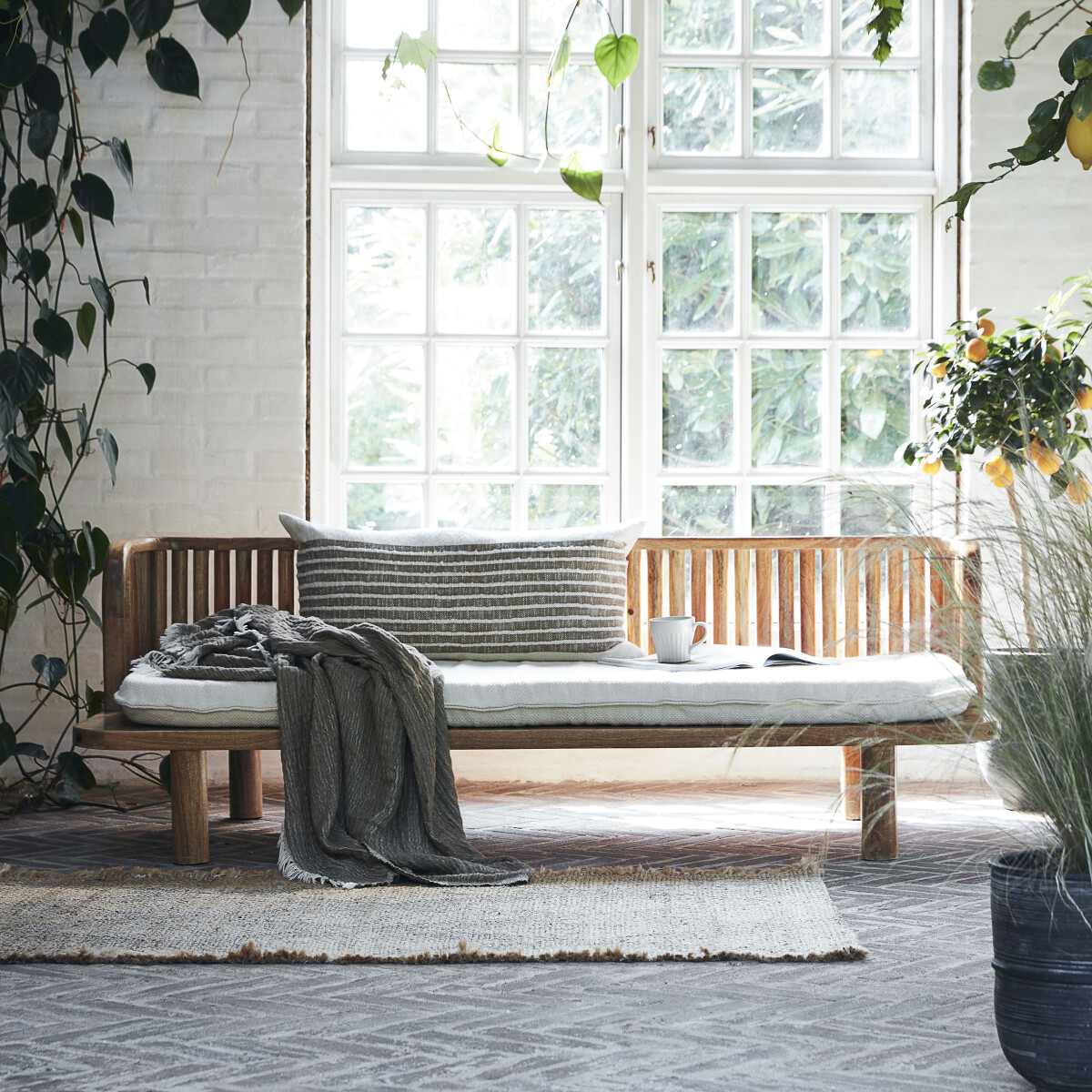 House Doctor - Hynde Til Sofa - Puna - Råhvid - 66X170 CM