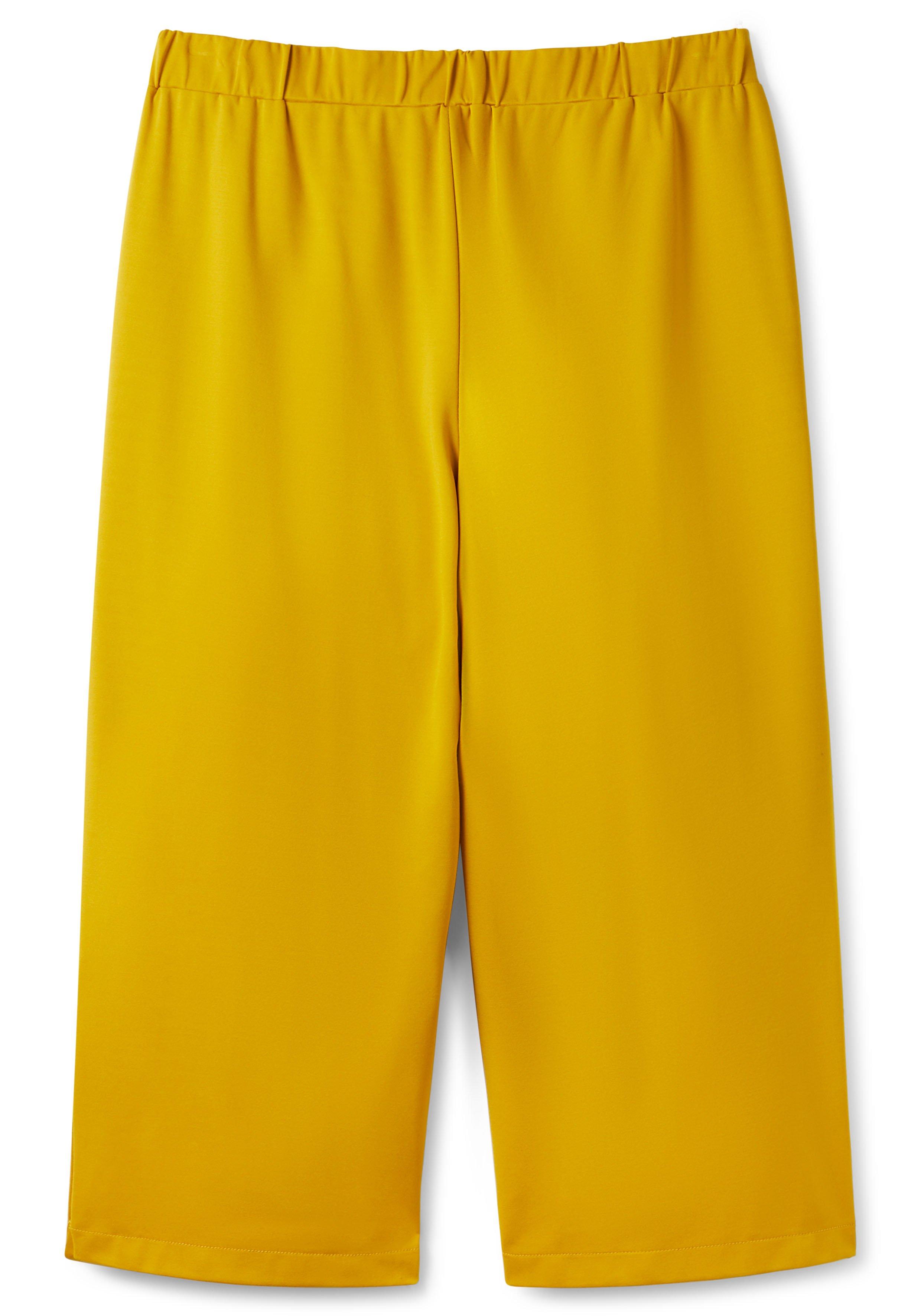 Weite 7/8-Hose mit Schlupfbund und hohem Schlitz