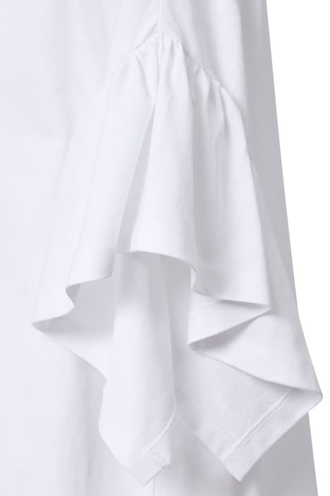 T-Shirt, oversized, Schriftzug, Rüschen-Halbarm