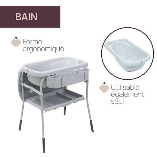 Combi bain et change Cuddle & Bubble   Grey Melange        de               Chicco