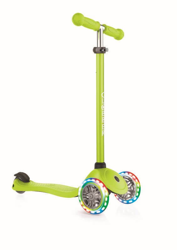 GLOBBER PRIMO LIGHTS lime grün, mit Leuchtrollen