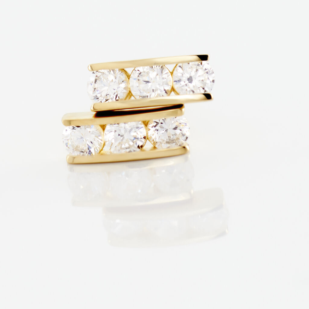 Boucles D'oreilles Puces Rachilda Or Jaune Oxyde De Zirconium