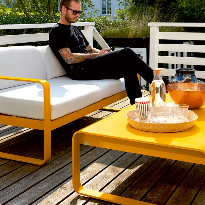Fermob - Bellevie Sofa, baumwollweiss / flanell grau