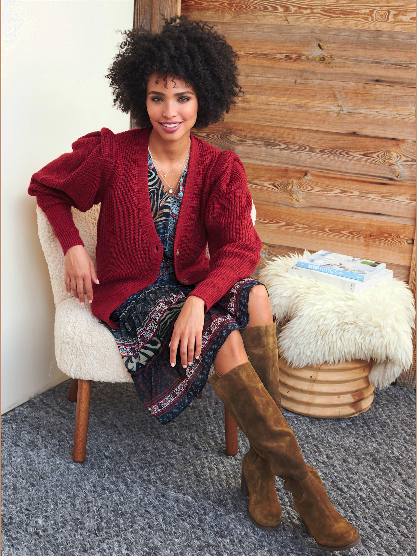 Veste en tricot manches extravagantes