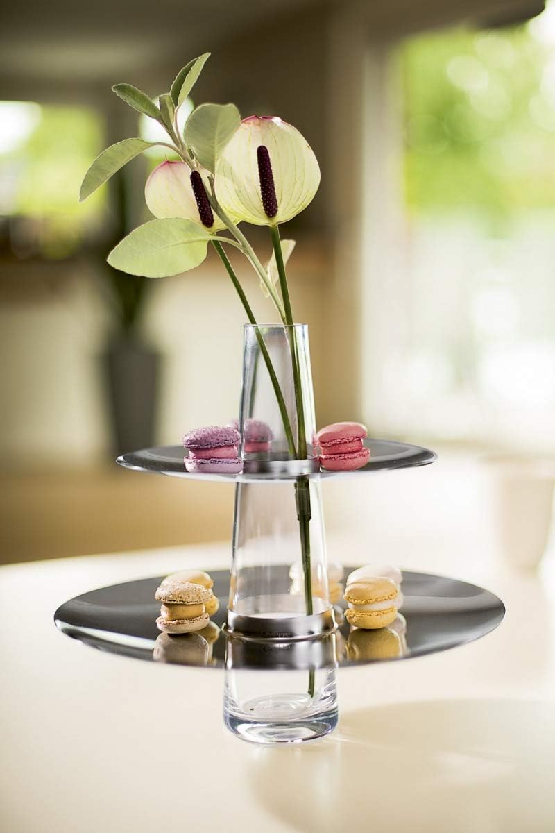 PHILIPPI - Fontaine Etagere und Vase - für Kuchen, Obst, Kekse, Chips oder Snacks, aus Glas und Edelstahl