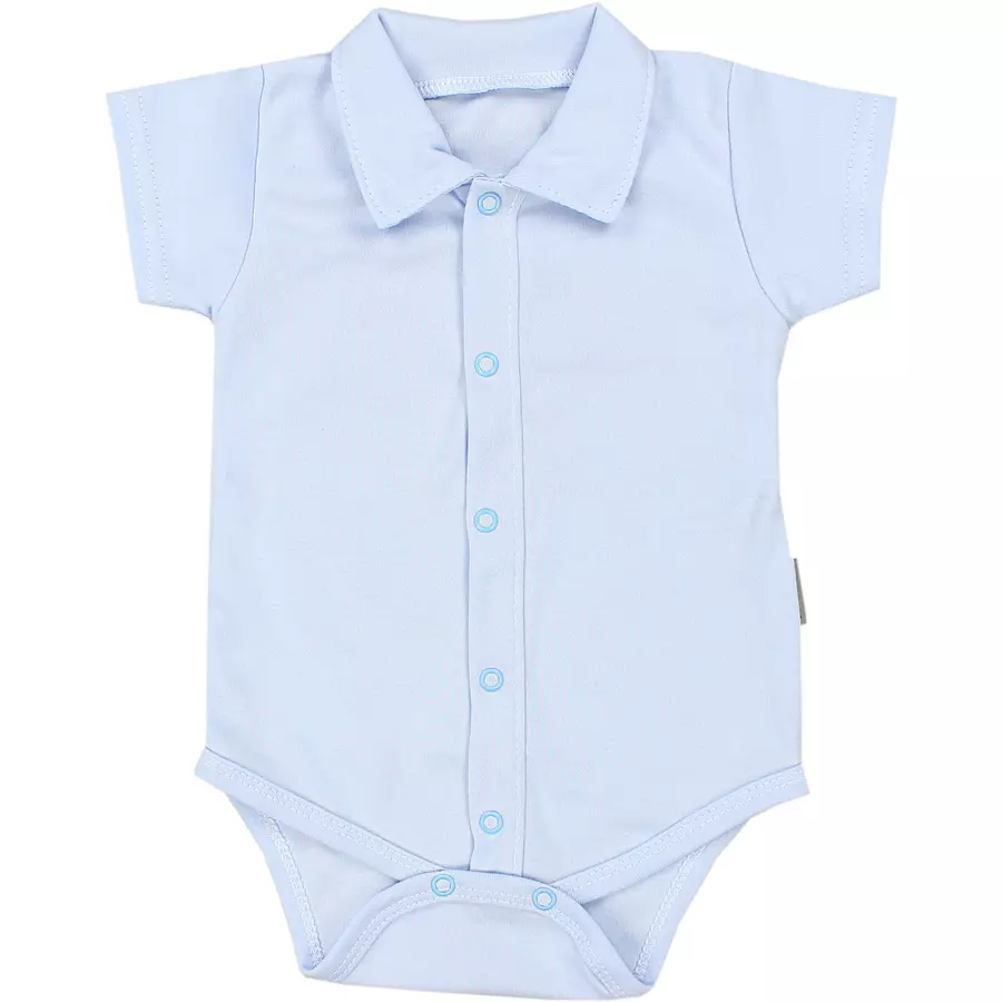 TupTam Baby Jungen Langarm Kurzarm Body mit Kragen hellblau