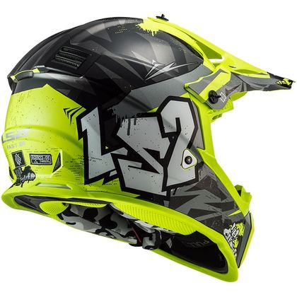 Casque cross LS2 MX437 FAST II MINI CRUSHER ENFANT - Noir / Jaune