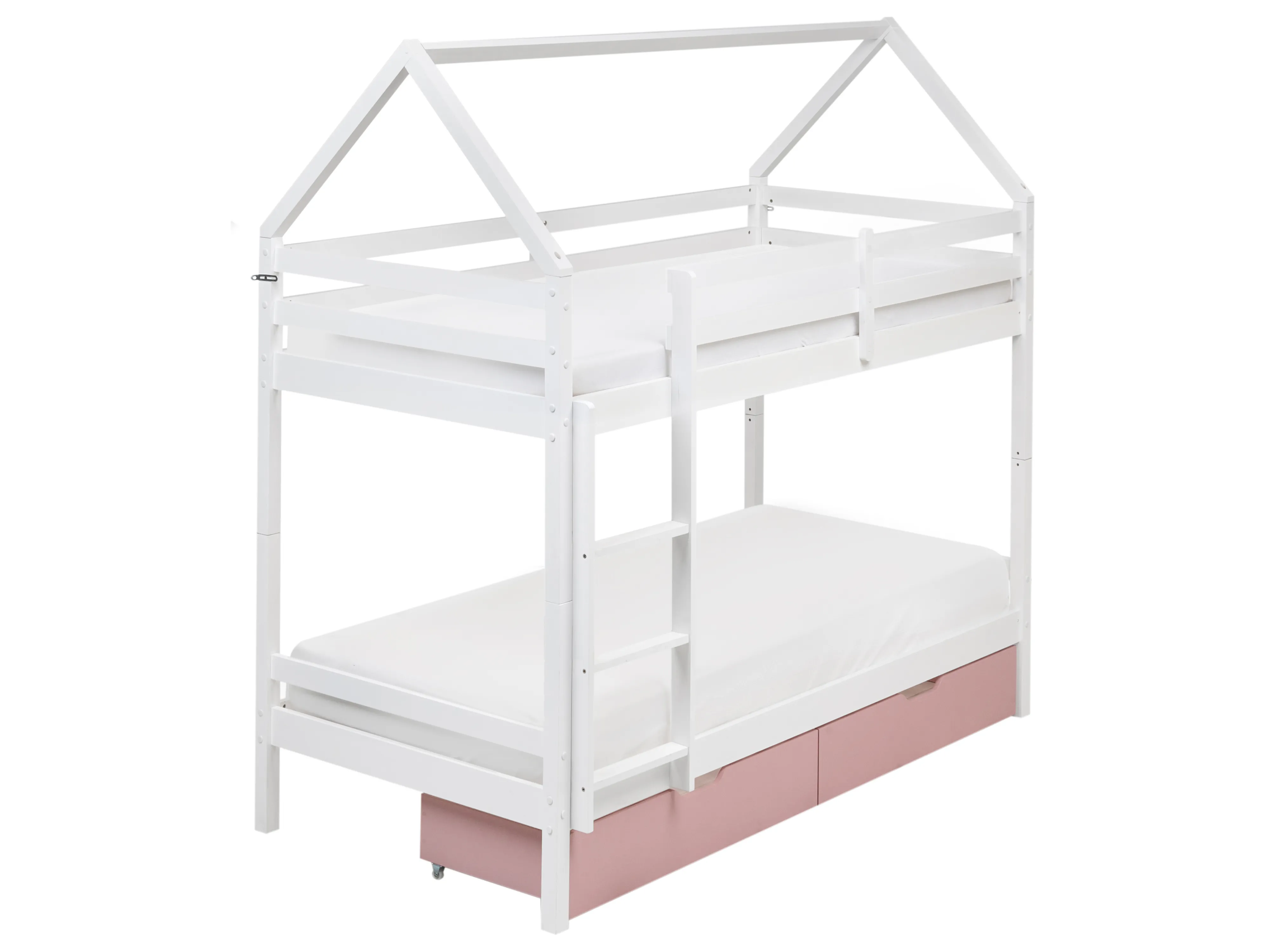 Hoogslaper met laden Huis Dennenhout TERNAS 90 x 200 cm Roze