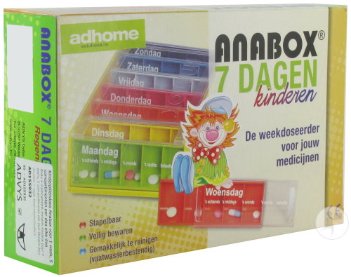 Advys Boîte À Médicaments Enfants Anabox 7x5 Rainbow 1 Pièce