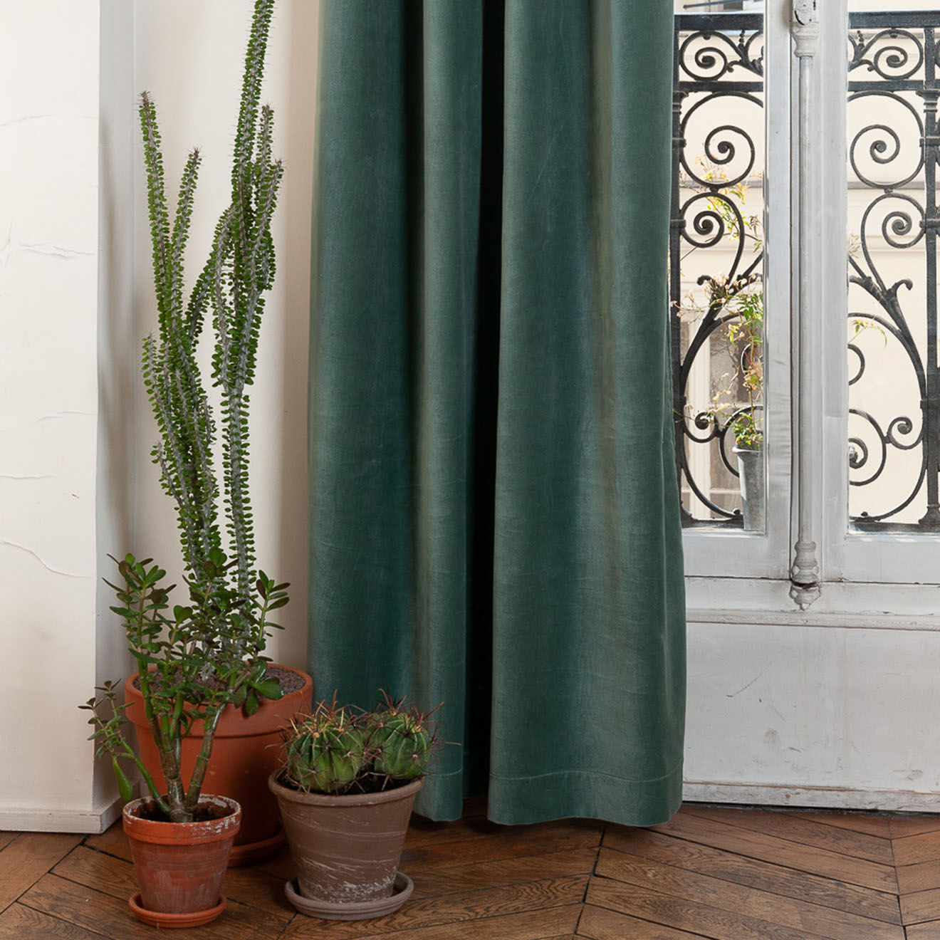 En Fil d'Indienne Rideau Lyric celadon - 135x250 cm