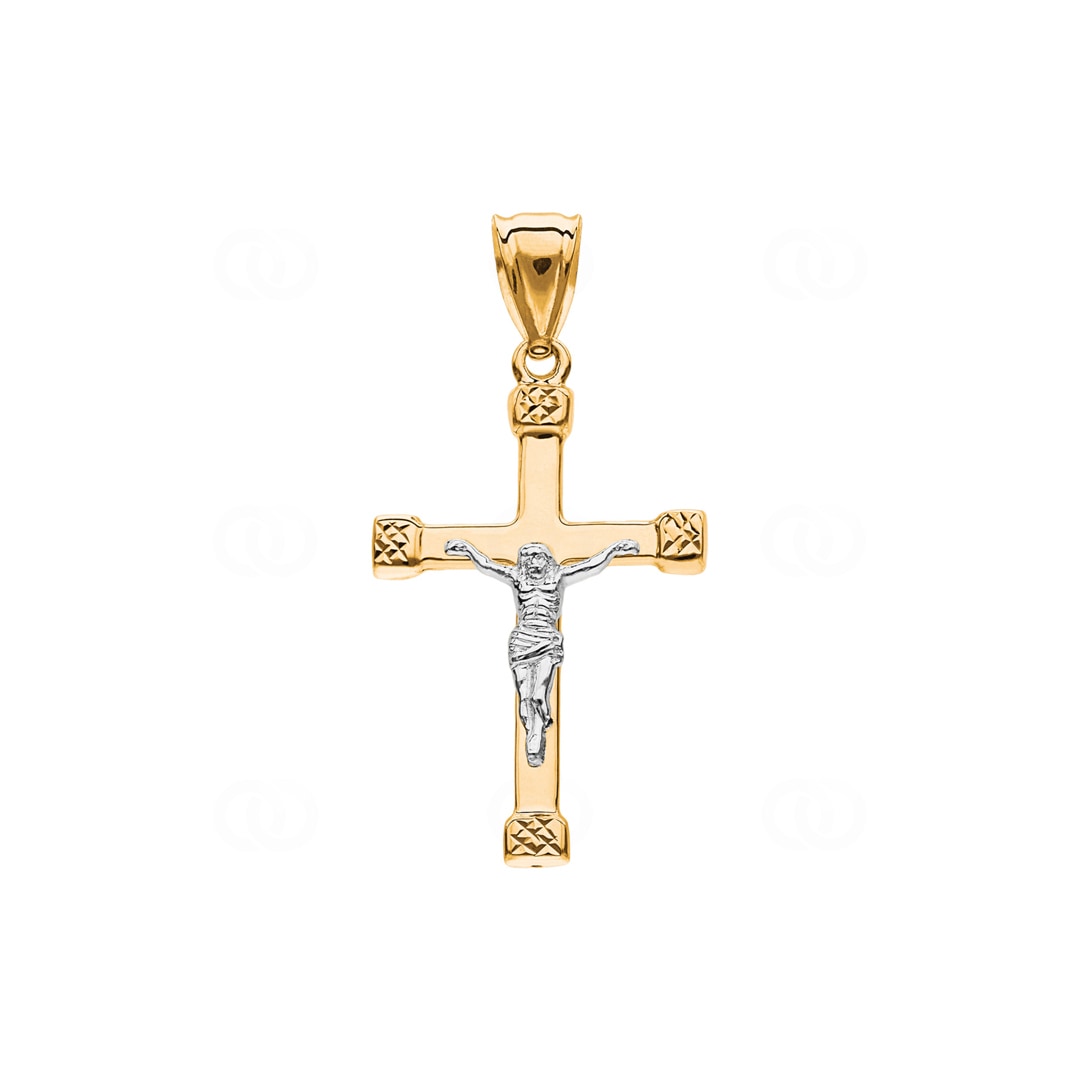 Anhänger 750/18 K Gelbgold Kreuz mit Jesus 35 x 22mm