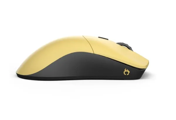 Glorious PC Gaming Race Model O PRO, Højre hånd, Optisk, RF trådløst, 19000 dpi, 1 ms, Gul