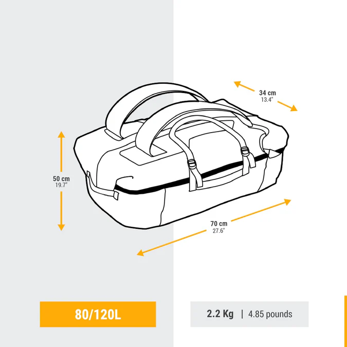 Decathlon Forclaz - Bolsa de viagem Forclaz Transport 900 Extend 80-120 L