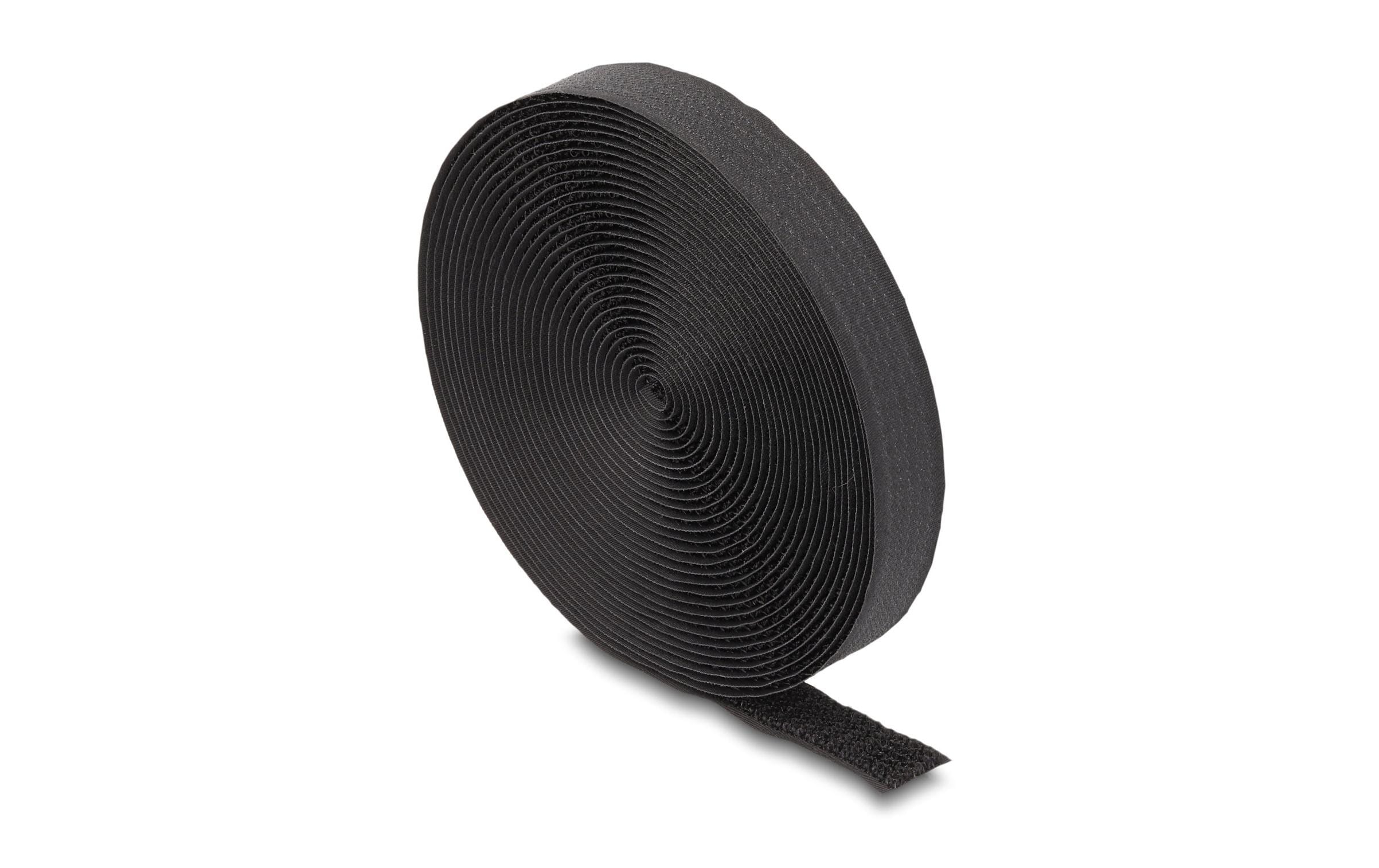Klettband auf Rolle mit Schlaufe Schwarz, 3 mDelock Klettband auf Rolle mit Schlaufe L 3 m x B 20 mm schwarz