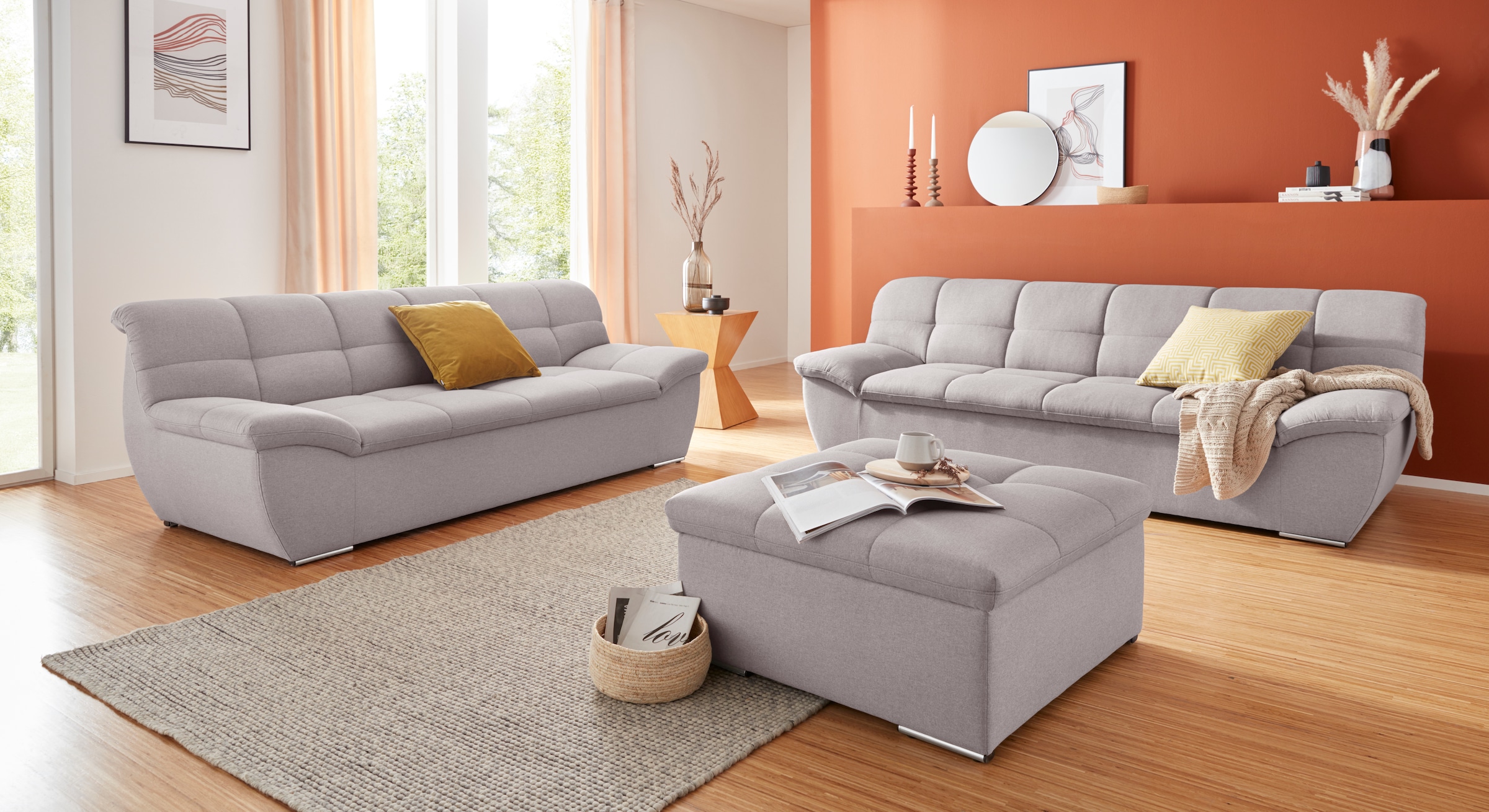 DOMO collection 3-Sitzer »Lagoa, moderne Sitzheftung, bequem und komfortabel« frei im Raum stellbar, in grosser Farbauswahl