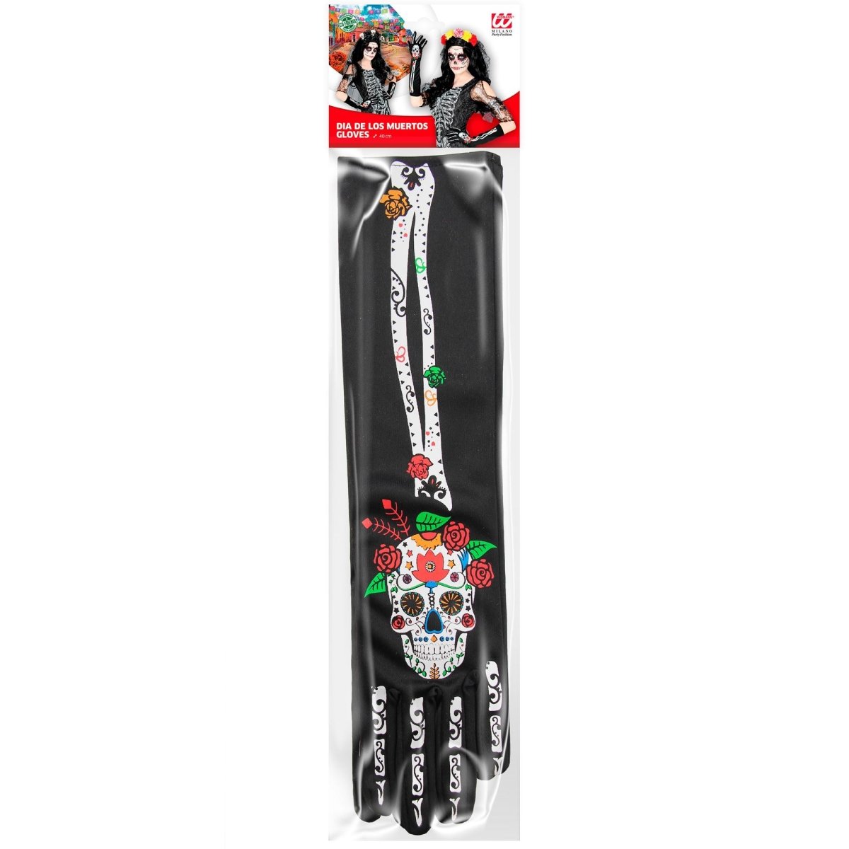 Dia De Los Muertos Handschoenen 40cm