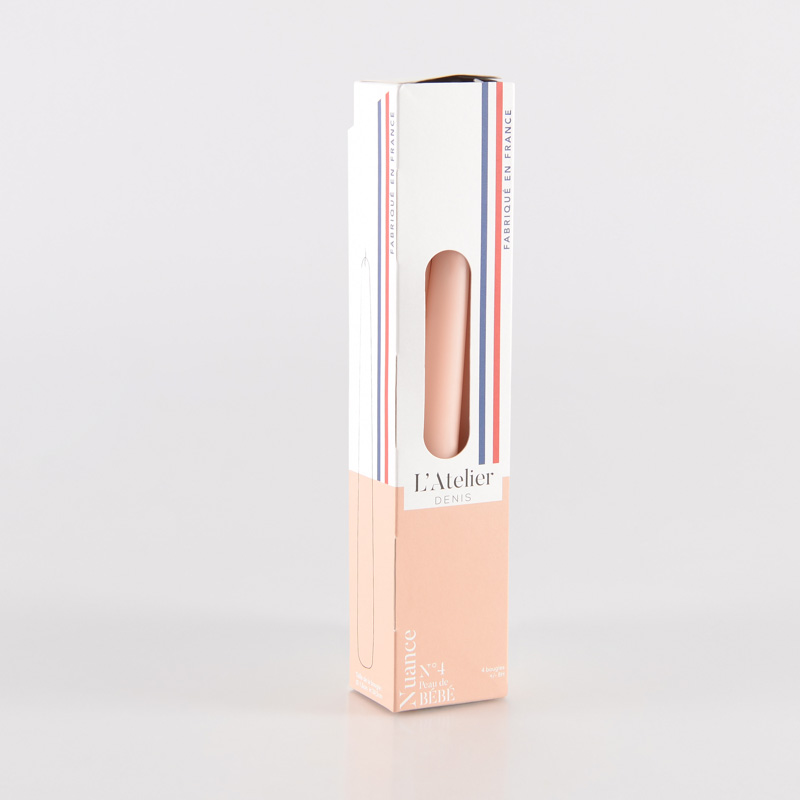 4 bougies flambeaux roses