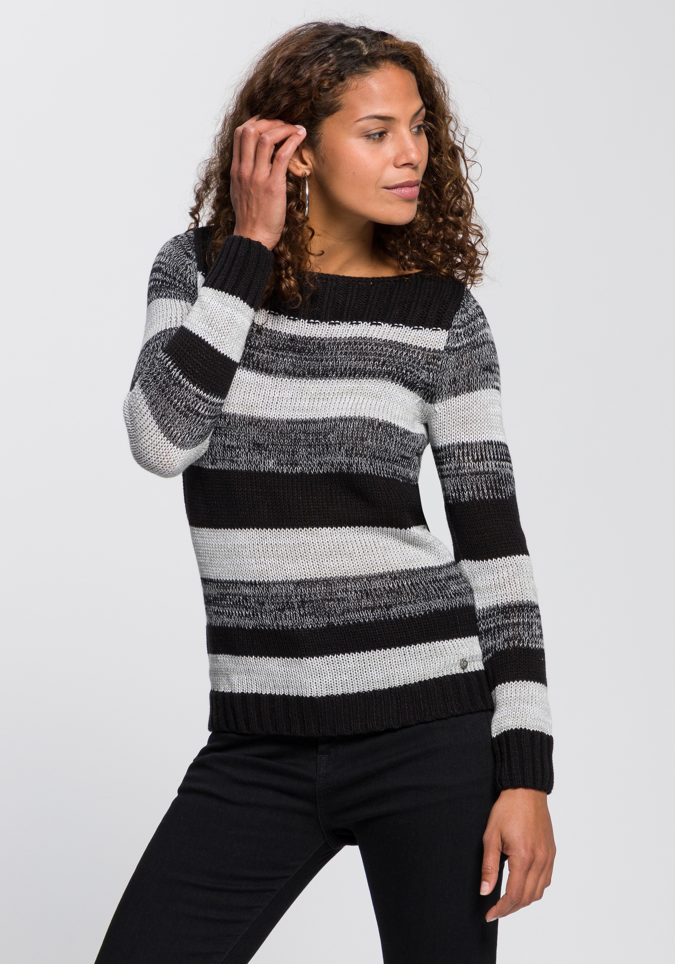 AJC Strickpullover , mit U-Boot Ausschnitt und tollem Streifendesign