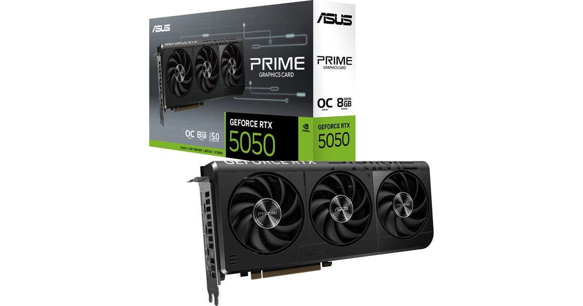 ASUSGeForce RTX 5050 PRIME OC 8GB grafische kaart  (DLSS 4, 3x DisplayPort, 1x HDMI 2.1)