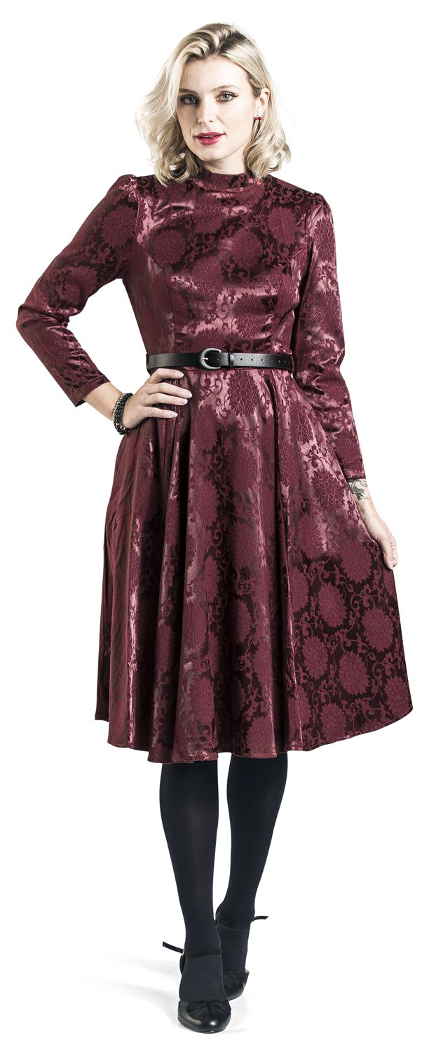 Robe Swing Chevron Rouge | H&R London Robe mi-longue