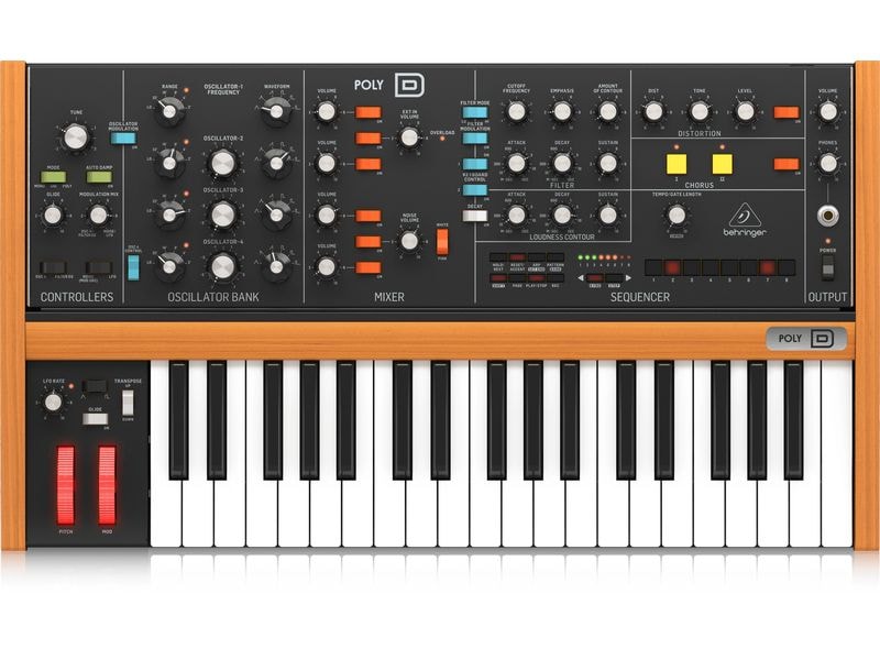 Behringer Synthesizer Poly D 4-stimmiger polyphoner Analogsynthesizer mit 37 Tasten