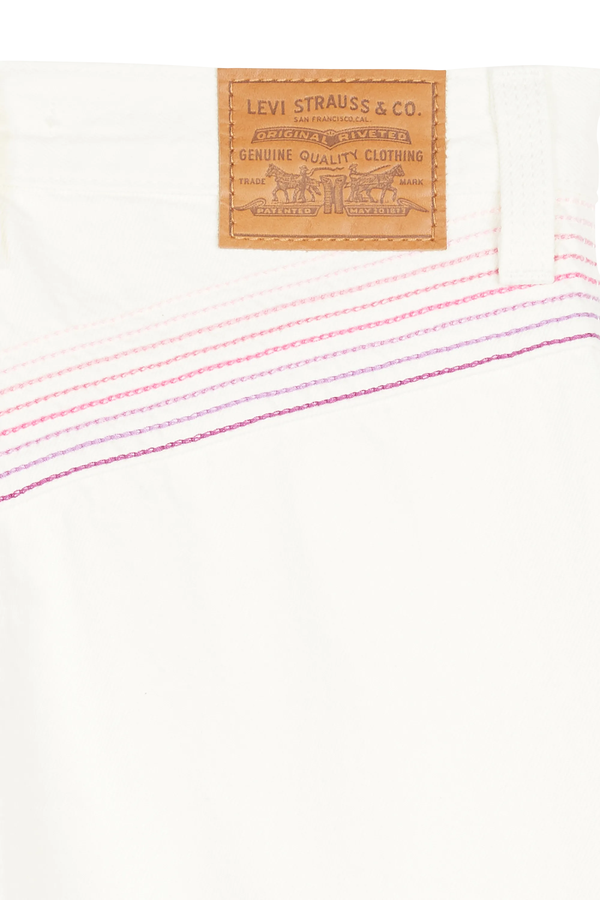 LEVI'S Jean droit RIBCAGE STRAIGHT ANKLE RAINBOW Beige