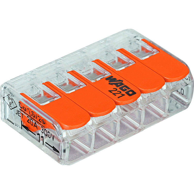 Wago lasklem 0,2 - 4mm² 5 polig