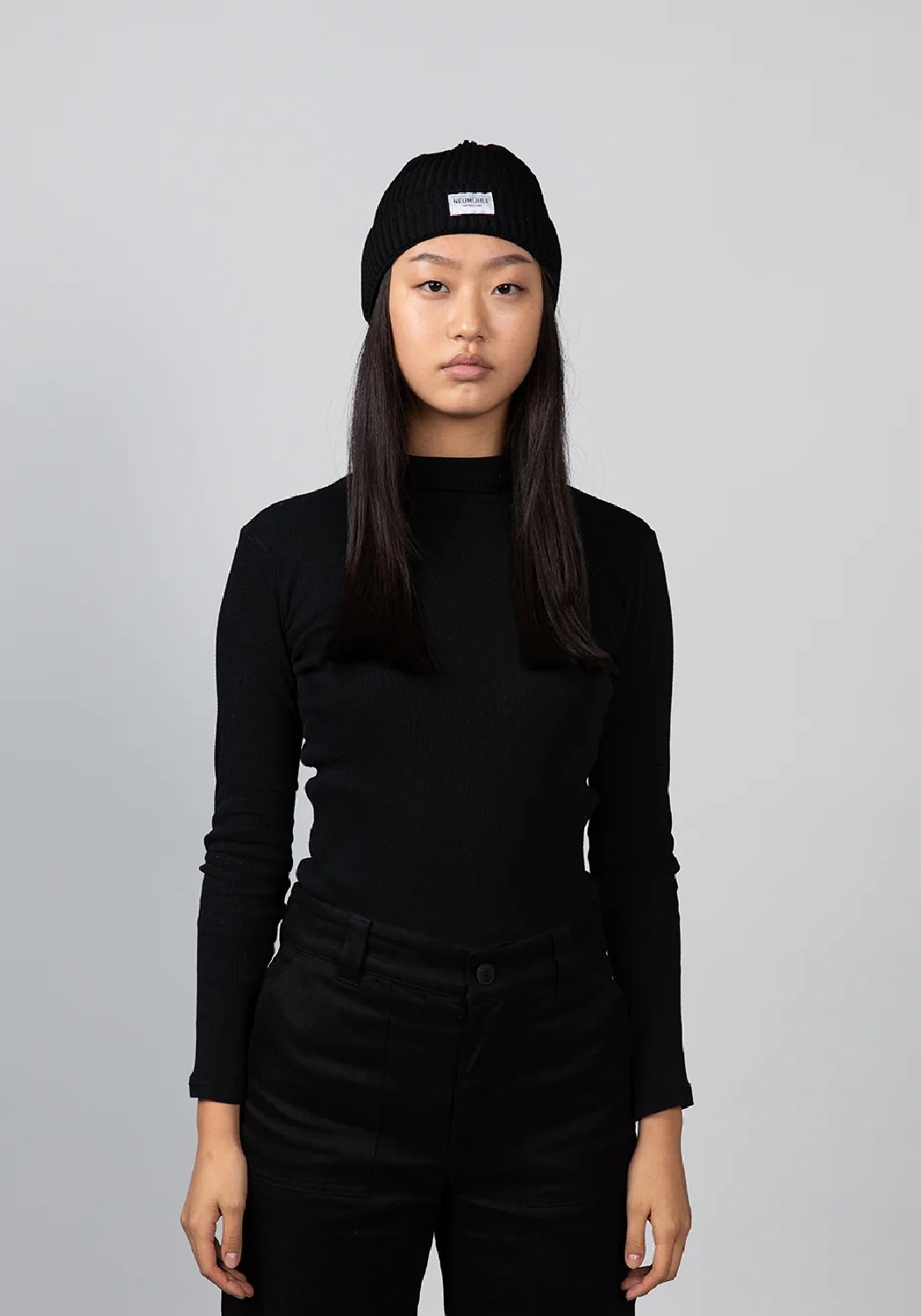Neumuhle Wollmütze Elbe Organic Merino Black Coal