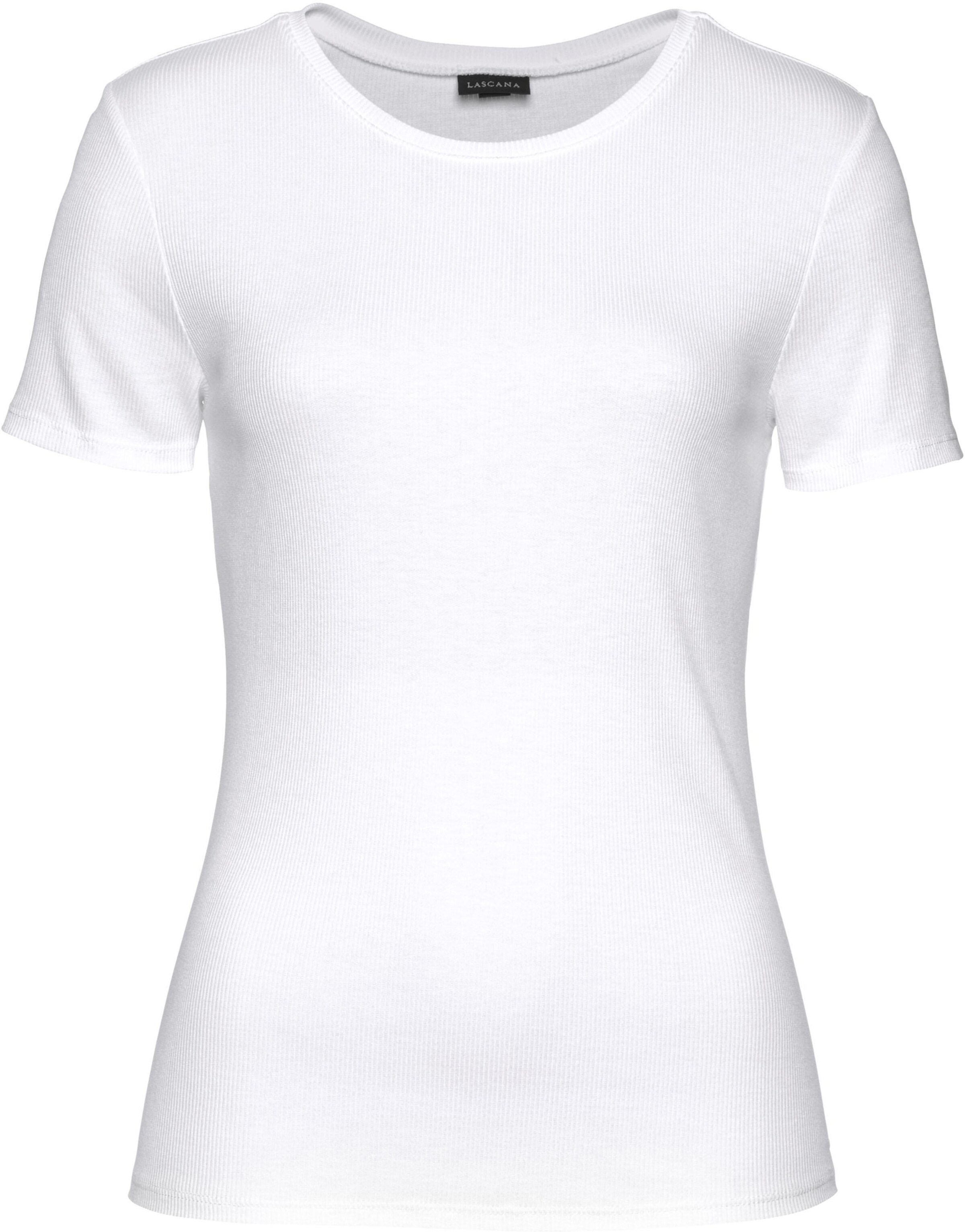LASCANA T-Shirt in weiß, schwarz