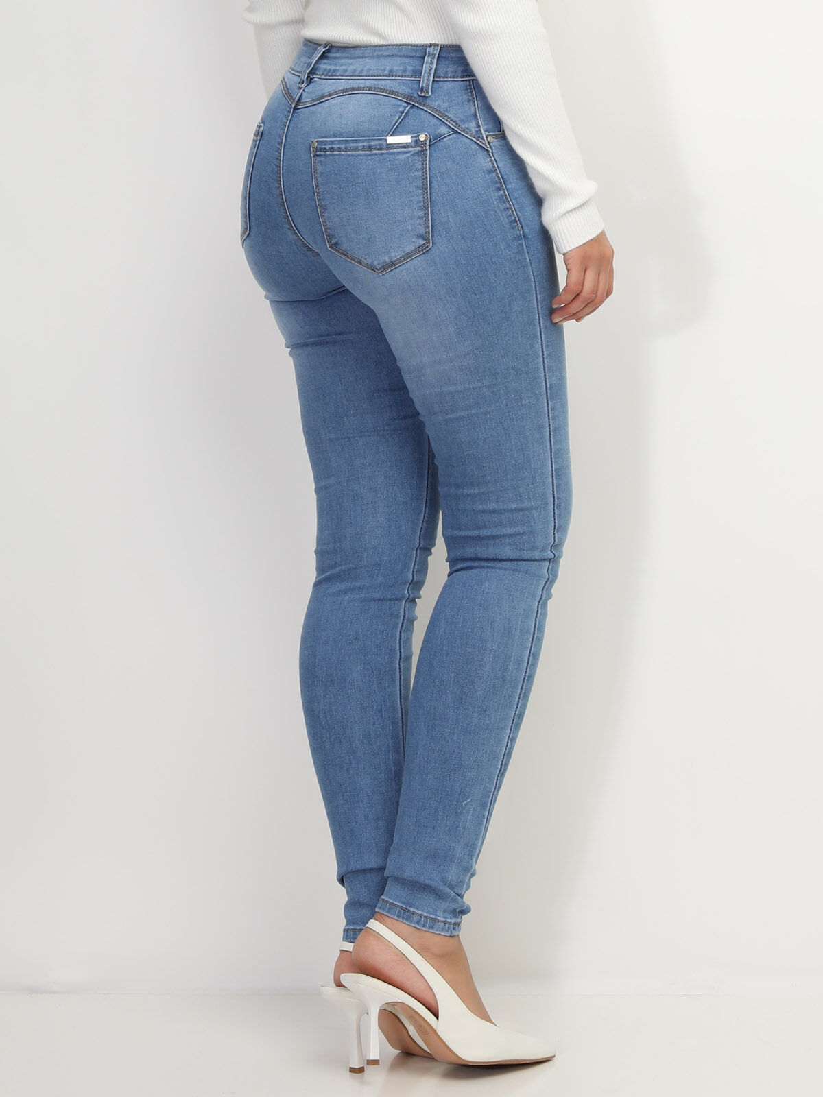 Jeans skinny push-up- Bleu clair