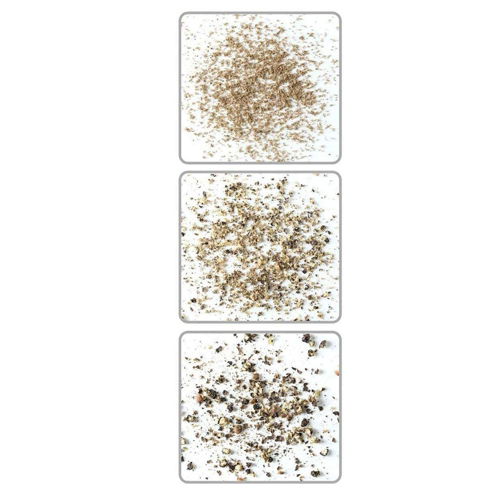 (2er Set) Salz - und Pfeffermühle mit verstellbarem Keramik Mahlwerk Gewürz Grinder - Silber